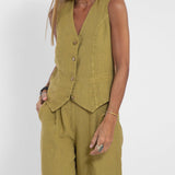Aira - Ensemble Gilet Boutonné & Pantalon Large
