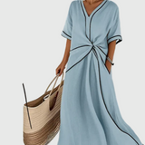 Helena | Robe Maxi Côte Drapée