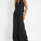Aira - Ensemble Gilet Boutonné & Pantalon Large